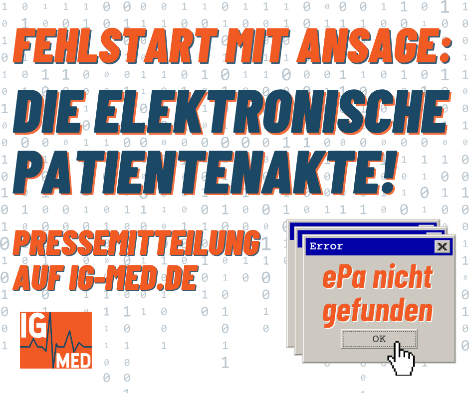 Mehr über den Artikel erfahren Pressemitteilung: Fehlstart mit Ansage – die elektronische Patientenakte